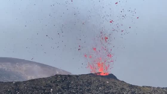 Eruption at Voragine Crater, Mt Etna, Sicily, Italy