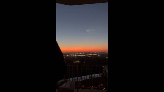 SpaceX rocket launch lights up twilight sky over Arlington, USA
