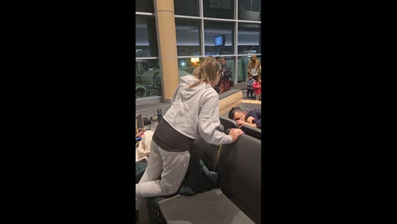 Woman accidentally wakes airport passengers in Halifax, Nova Scotia, Canada