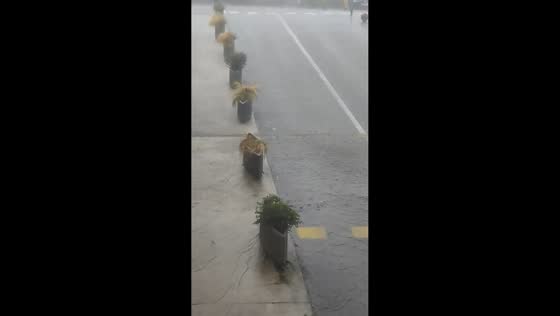 Flash floodwaters sweep through residential street in Sant Cugat del Vallès, Spain