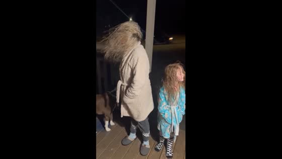 Frozen hair fun: a chilly experiment in below-freezing weather