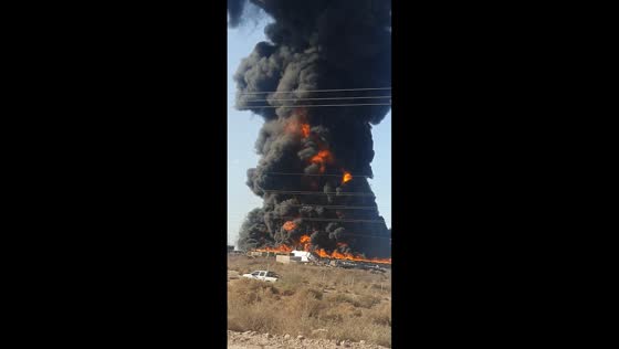 Fire at oil waste treatment plant in Añelo, Neuquén, Argentina