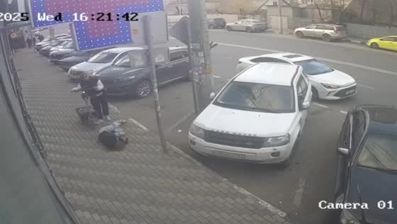 E-scooter rider hits woman outside a store in Novorossiysk, Russia