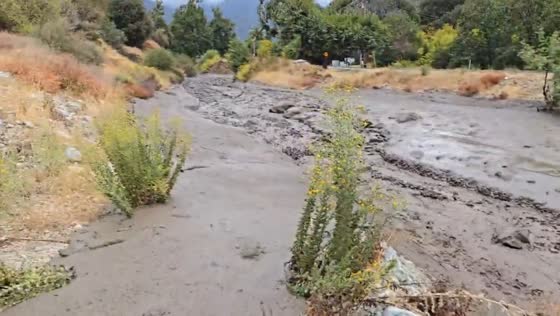 Mudslide triggered by heavy rainfall in Oak Glen, USA