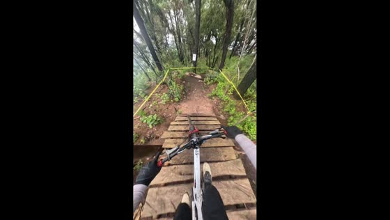 Trail biker loses control on steep curve in Mexico