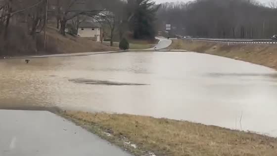 High water on the loop off 25E in Bailey Switch, Kentucky
