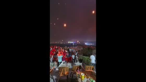 Sparks ignite hillside fire during National Day fireworks show in Liuyang, Hunan, China