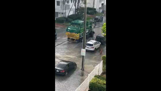 King Tide inundates Miami Beach streets, leaving cars stranded in floodwater, Florida