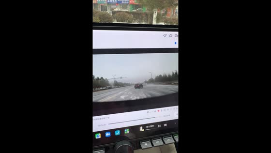 Car flips after losing control on slippery road in Heilongjiang, China