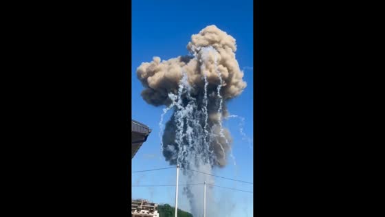 Powerful explosion triggers fires and secondary blasts near Belgorod, Russia