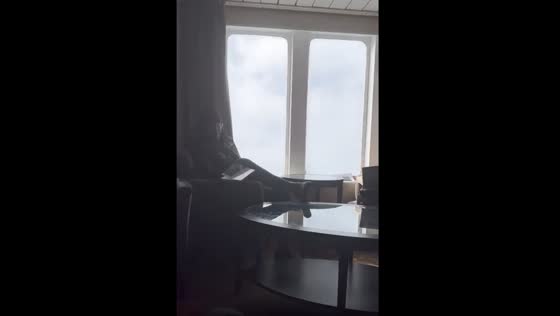 The cruise ship is shaking while crossing the drake passage on my way to Antarctica.