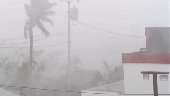 Typhoon Uwan batters with near-zero visibility and fierce winds in Virac, Catanduanes, Philippines