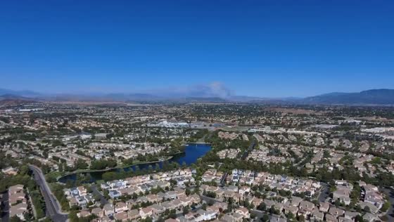 Aerial view of Nixon fire from Temecula, California 