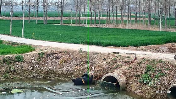 Man falls into river while fixing fish net in Shanghai, China