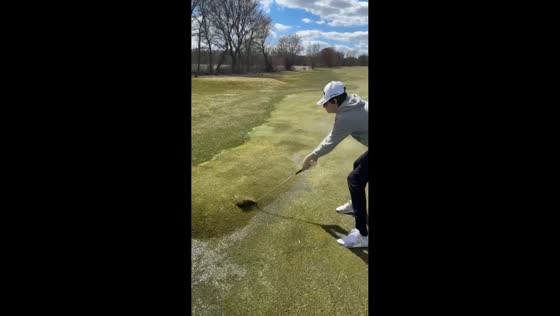 Water bump gushes on golf field in Pennsylvania, USA