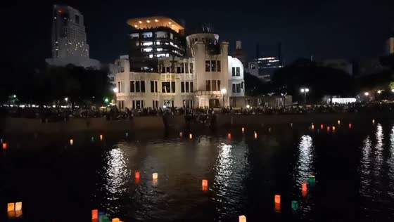 Lantern festival commemorating atomic bombing in Hiroshima, Japan