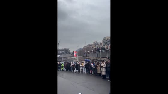 Thousands form "Chain of Unity" to demand snap elections in Tbilisi, Georgia
