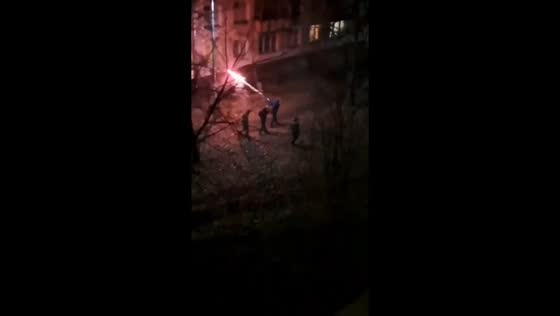 Five individuals fire fireworks at houses, causing disturbance in St. Petersburg, Russia