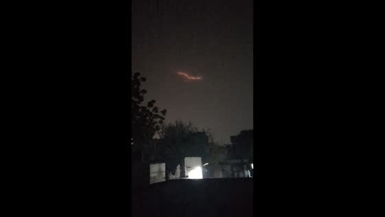 Nighttime lightning illuminates Lahore as thunderstorms forecast across Punjab, Pakistan