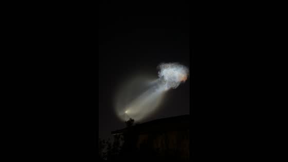 Space jellyfish phenomenon glows over after SpaceX Falcon 9 launch in Florida, USA