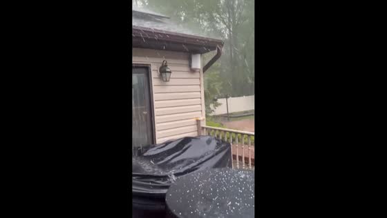 Hailstorm strikes amid severe weather alert in Freehold, New Jersey, USA