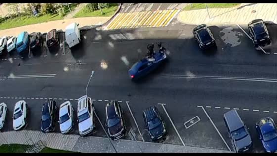 Pit bike and car collide in Moscow, Russia