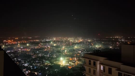 Fireworks illuminate the sky for Lunar New Year in Ho Chi Minh, Vietnam