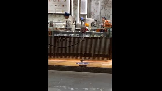 Rat walking on a store barricade and scared the customers!