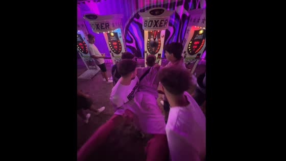 Friend rams another head-first into boxing machine in Romania