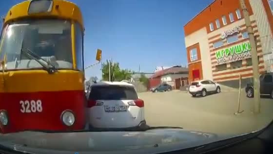 Tram derailment in Barnaul: tram collides with a car