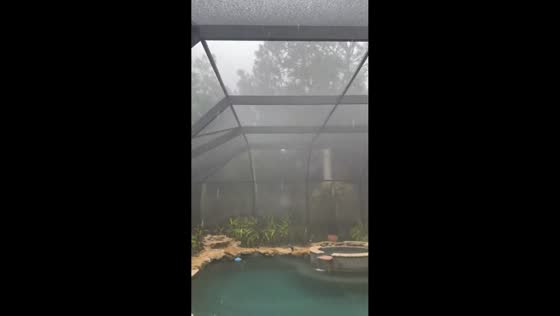 Sudden downpour during pop-up thunderstorm in Palm City, Florida, USA