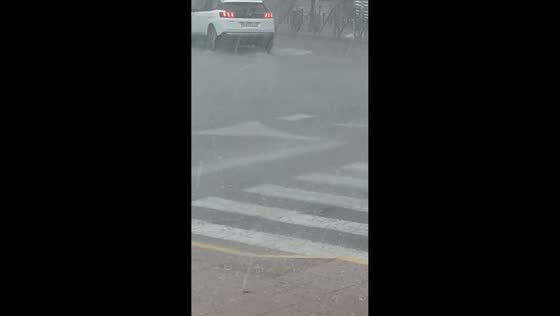 Torrential rain floods streets during severe storm in Roda de Berà, Spain