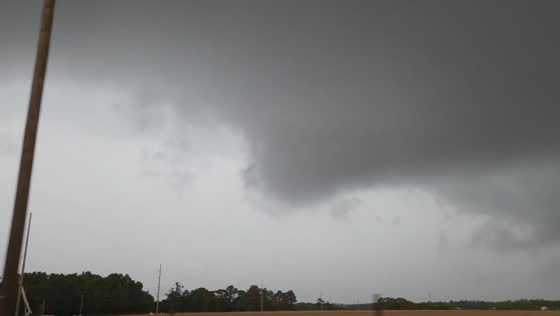 Ominous storm clouds form during tornado warning in Fairhope, Alabama, USA