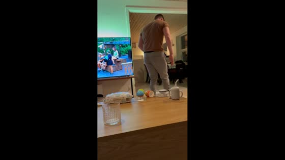 Man hilariously farts while trying to quietly walk after putting a baby to sleep in Denmark