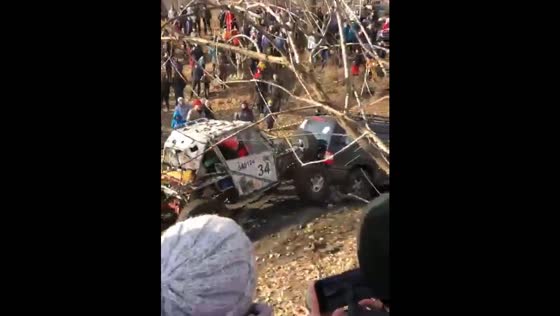 Off-road competition halted after participant is struck in Barnaul, Russia