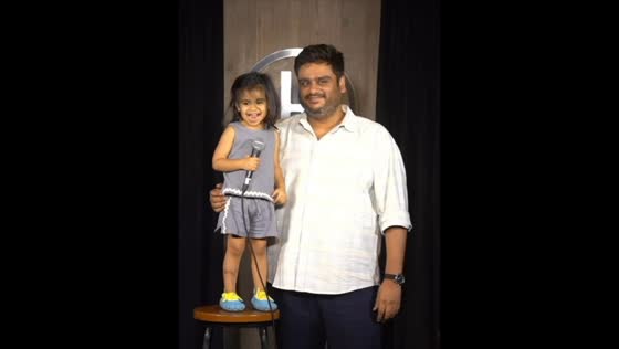 Toddler joins dad on stage for stand-up debut in Mumbai, India