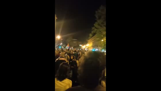 Pro-Palestine protest along Via Cavour in Palermo, Italy