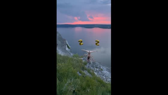Serene lake birthday circus: a decade of joyful dancing and balloon delight!