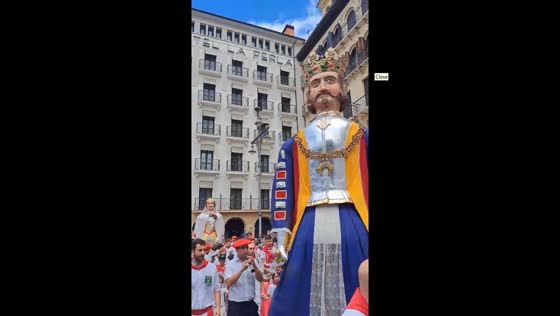 Parade of Gigantes during San Fermín festival in Pamplona, Navarre, Spain