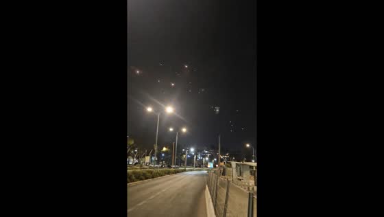 Missile interceptions visible in sky amid attacks on Israel