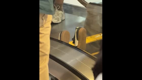 Shoes stuck at the end of the elevator in Makati