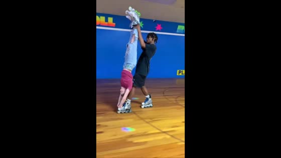 Texas skater executes upside-down trick with partner