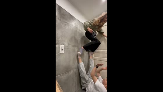 Woman loses balance and falls while filming in Nancy, France