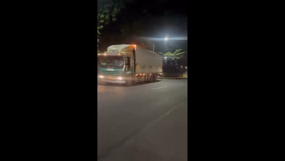 Truck loses control and causes accident along Camarin Road in Caloocan, Philippines