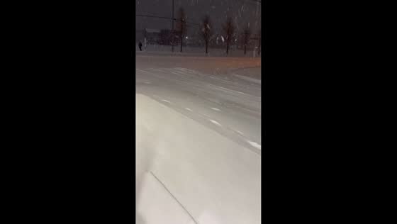 Evening snowstorm hits Eniwa, Hokkaido, Japan