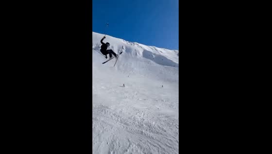 Skier's soaring stumble: high-flying mishap in Girdwood, Alaska