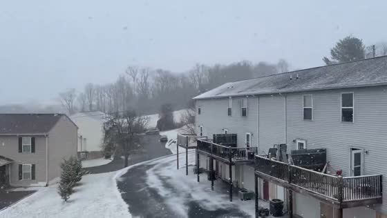 Heavy snow blankets Boones Creek area during winter storm in Johnson, Tennessee, USA