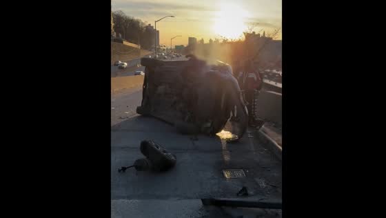 Woman faints after handing baby to bystander following car crash in Bronx