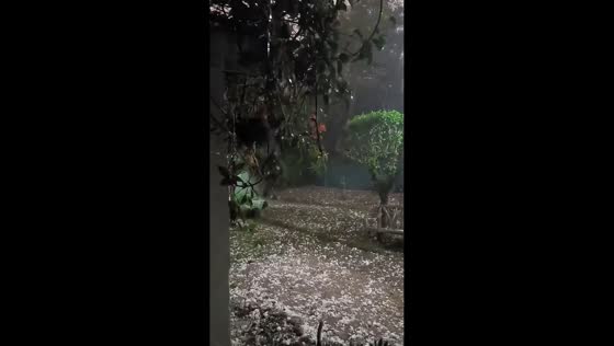 Large hailstones blanket Mendiolaza during severe storm in Córdoba, Argentina