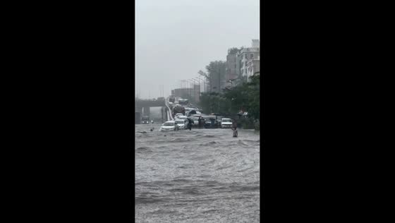 Torrential monsoon rain causes severe flooding in Dhaka, Bangladesh